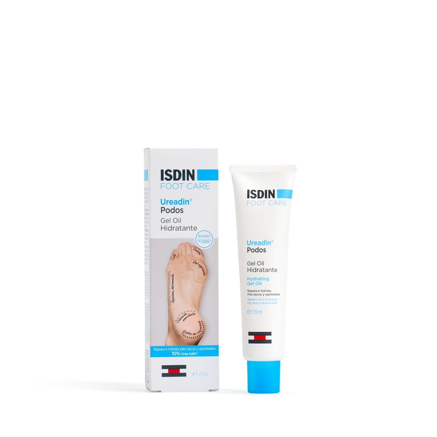 ISDIN Ureadin Podos (75 ml) | Gel Olio Idratante con 10% Urea | Ripara e Idrata i Piedi Secchi e Screpolati