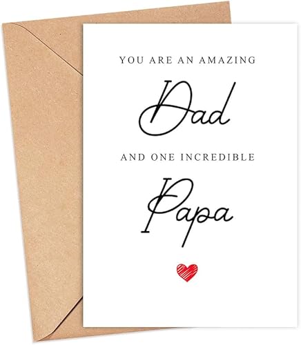 Emily gift You Are An Amazing Dad And One Incredible Papa Card  Día del Padre Cumpleaños Cualquier Ocasión Para Papá  Tarjeta de Feliz Día del Padre
