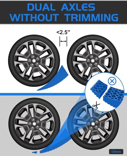 Image of RV Leveling Blocks Ramp Kit, 2 Packs Camper Leveler System for Travel with Two Chocks, 2 Anti-Slip Mats, 1T Bubble Level and Carry Bag, Up to 35000 LBS, Easier & Faster to Level Camper-Blue-A