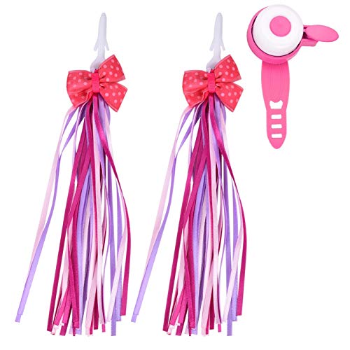 Alomejor Kids Bike Tassel Ribbon Handlebar Streamers Cycling Handlebar & Tassels Daecoration Accessories for Bike Scooter(+)