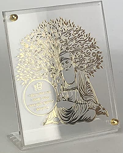 Shree-Kreations-Gold-Plated-Tree-of-Life-Gurunanak-Jis-Frames-Showpiece-on-Acrylic-Stand-for-Car-Dashboard-Home-Office-Table Shree Kreations Gold Plated Tree of Life Gurunanak Ji's Frames Showpiece on Acrylic Stand for Car Dashboard, Home…