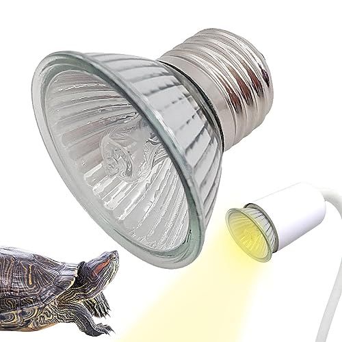 タートルバスキングライト,バスキングライト - 爬虫類ヒートランプ、UVA UVBヒートランプ電球、調光可能なスイッチと360°回転可能なホースカメライト、カメ、フトアゴヒゲトカゲ用 Pouxa
