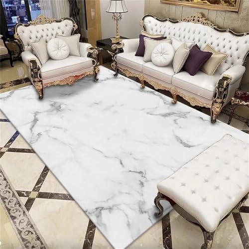 RUGMRZ Teppiche, Dämm- & Schutzmatten Waschbarer Teppich Wohnzimmer Graue Marmortextur moderner...