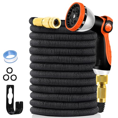 Yofidra Flexibler Gartenschlauch 30m, Ausdehnbarer Wasserschlauch 3/4 zoll 1/2 zoll mit 10 Sprühmuster, Aluminium verkupfert, Gewebe 3450D, Garden Hose Schlauch für Gartenarbeit, Reinigen, Autowäsche Yofidra Flexibler Gartenschlauch 30m, Ausdehnbarer Wasserschlauch 3/4 zoll 1/2 zoll mit 10 Sprühmuster, Aluminium verkupfert, Gewebe 3450D, Garden Hose Schlauch für Gartenarbeit, Reinigen, Autowäsche