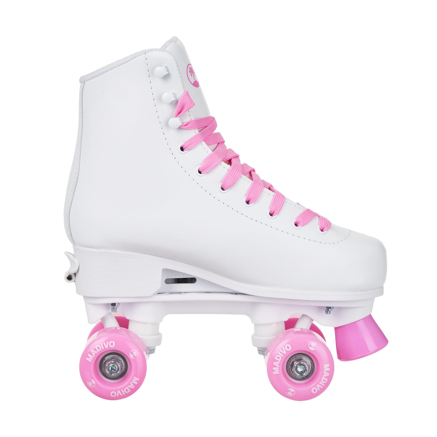 MADIVO Swirl Damen Klassische Retro Rollschuhe | Verstellbare Größe | ABEC7 Kugellager | Weiß Rosa Mädchen Classic Roller Skates Inliner Inlineskates | Gr. 31-34, 35-38, 39-42