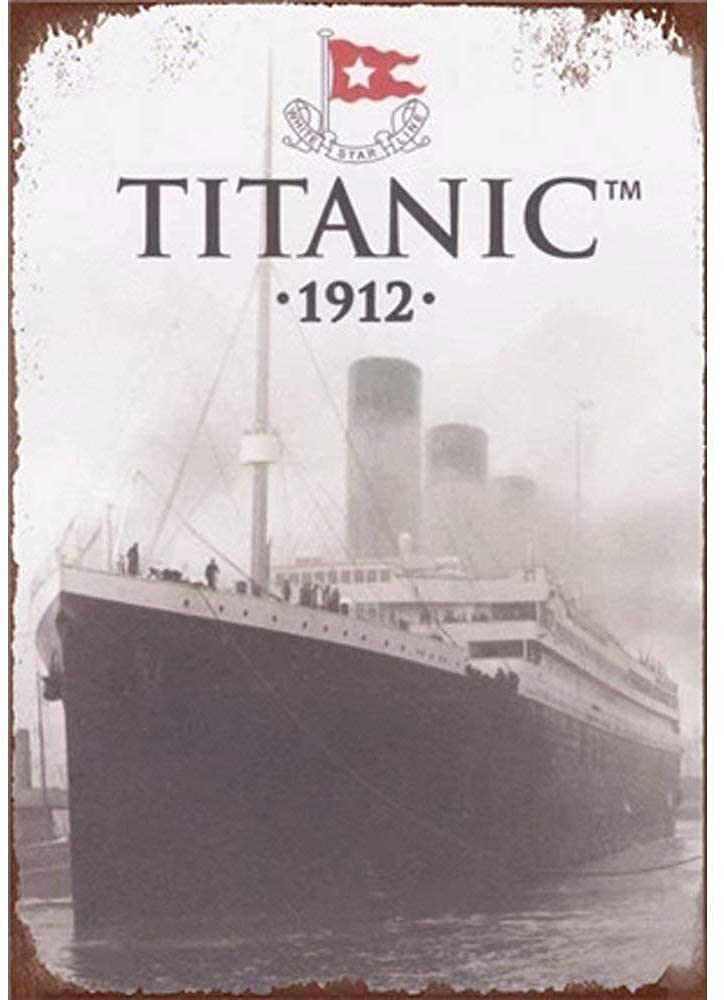 Inga Unique Wall Decor Wall Plaques Plate Posters Coffee For Club Bar Hotel Home Antique Metal Painting Titanic Decor Bar Metal Tin Sign 8x12 inches