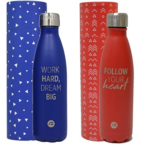 Sternitz 2 Pack Botella de Agua Térmica 500 ml/Color Azul - Roja