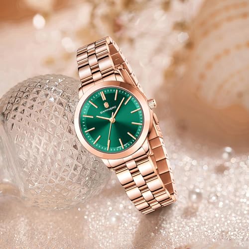 Image of Sapphero Ladies Watch Easy to Read Wristwatch, Women's Quartz Watch with Stainless Steel Strap, 5 ATM Waterproof, Classic Elegance Women Business Waterproof Watch