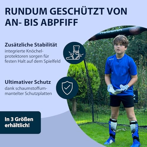 HUDORA Schienbeinschützer mit Knöchelschutz - bequeme Schienbeinschoner mit Schaumstoff - Fußball Schienbeinschutz mit Knöchelprotektoren… – Ansicht 2