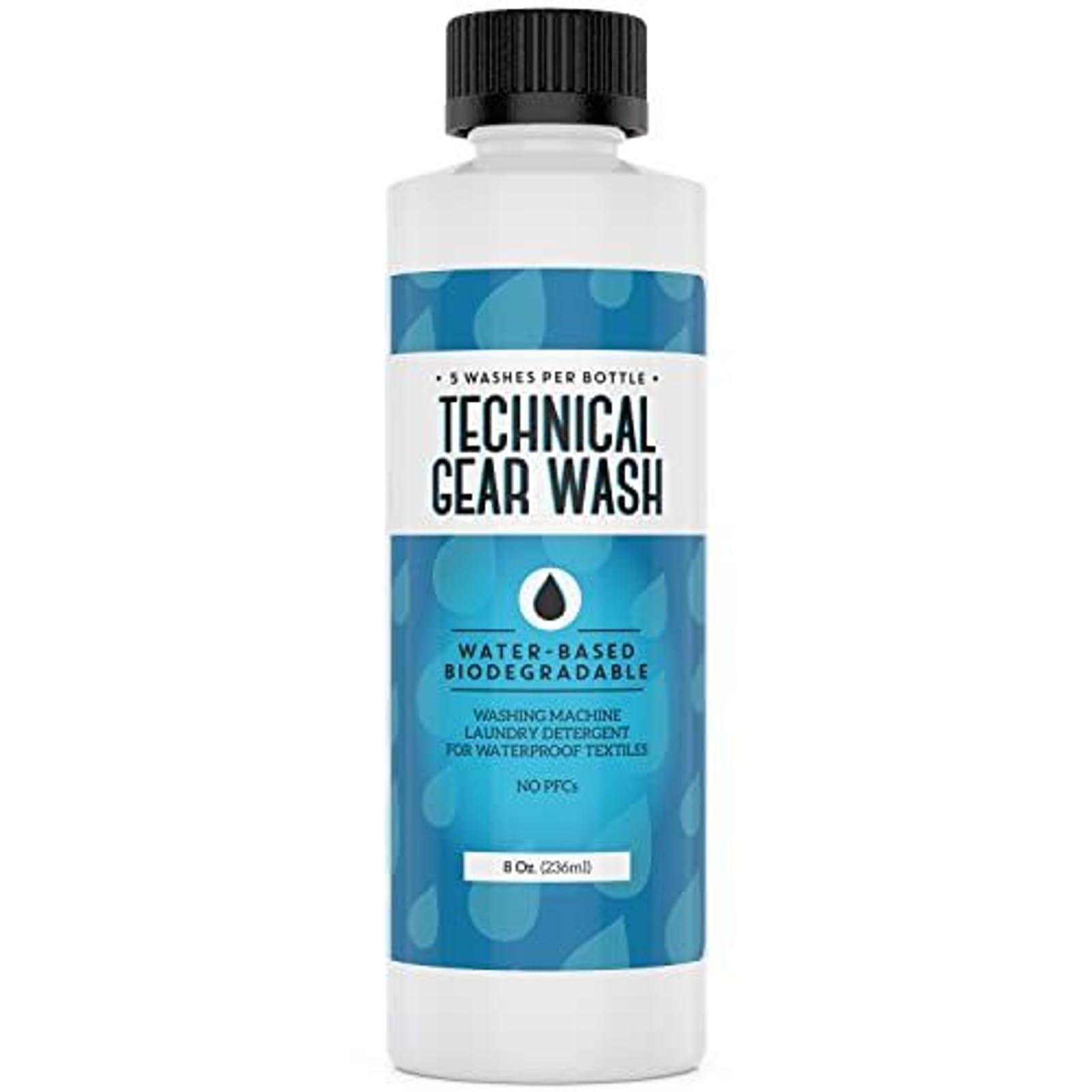 [5 Loads] Technical Gear Wash Performance Detergent for Renewed Clothing Appearance - Concentrated & Safe Jacket Detergent to Maintain DWR Gear - Water Repellent Wash for Clothing - USA Made - 8 oz