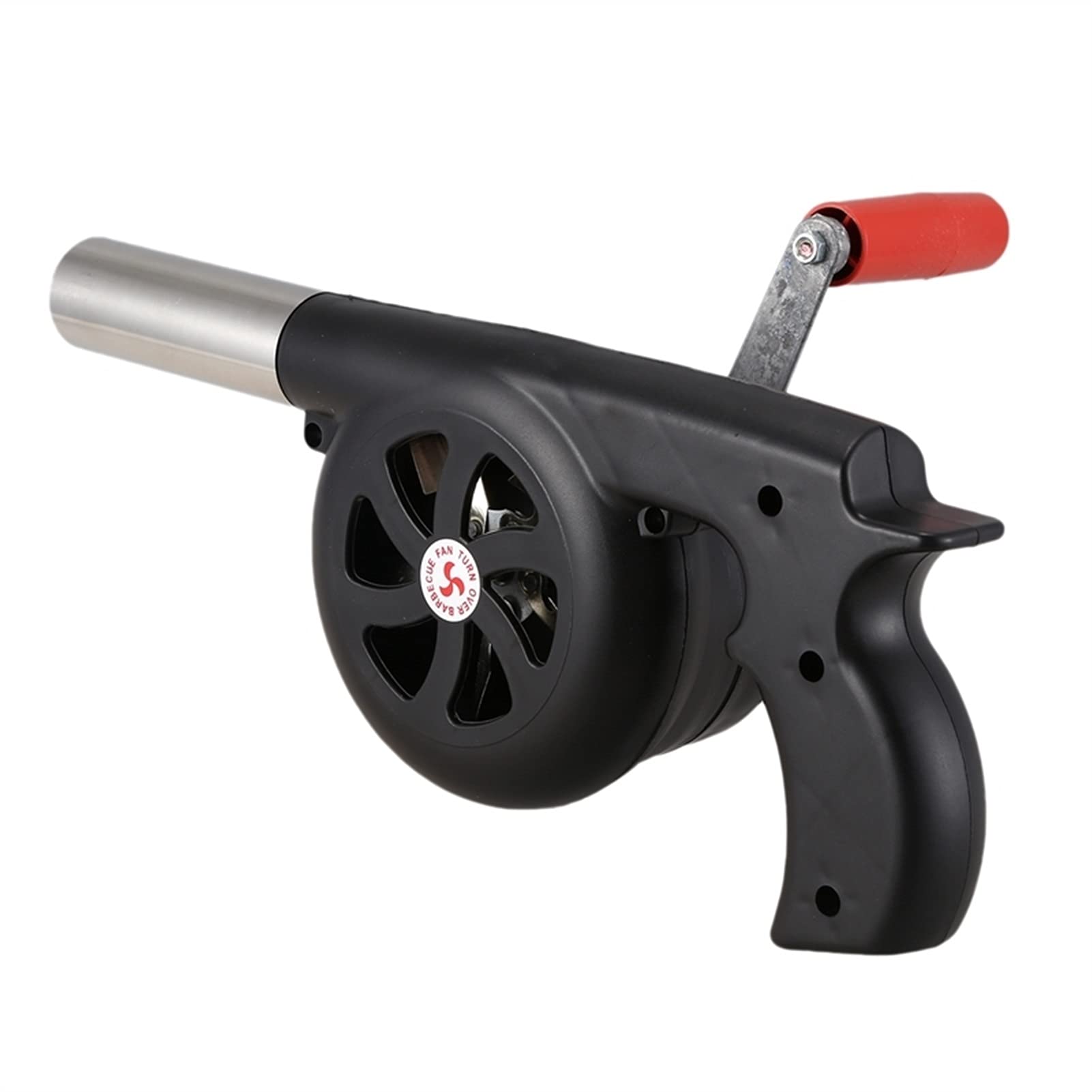 Ckryzillix Black Leaf Blower, Air Blower Hand-Cranked Barbecue Blower Bbq Fan For Outdoor Camping Barbecue