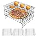 Grille de cuisson, universelle en acier inoxydable réglable 3 couches de refroidissement Grille de cuisson antiadhésive gril de cuisson barbecue plateau de séchage pour biscuit gâteau pain pour la cui