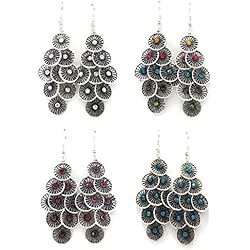 Lampara Araña Venta Linpeng E4-10 - Juego de 4 Pares de Pendientes de araña