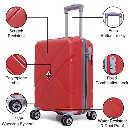 Image of Trolley Bag Small Size, 56 cms Hard Side Travel Bag for Women, 8 Wheel Luggage Suitcase for Travelling, Cabin-Friendly, Scratch Resistant, Small Trolley Suitcase (Turquoise, Small)