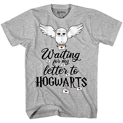 Harry Potter Waiting for My Letter to Hogwarts Boys T-Shirt(Heather Grey Medium)