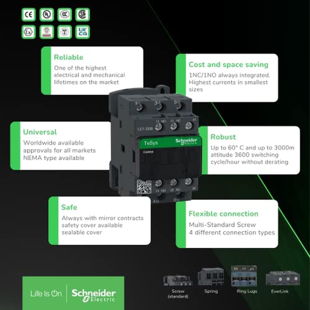 Schneider Electric LC1DT40P7 Tesys D, Contactor, 4P(4 Na) Ac-1, 440 V 40 A, Bobina 230 V Ca 50/60 Hz
