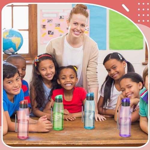 Uiifan 50 Pieces Plastic Water Bottle Bulk 17 oz Sports Drink Bottles with Handle Strap Flip Top Reusable Leakproof for Adults Travel Cycling Camping Hiking Gym Fitness - Image 3