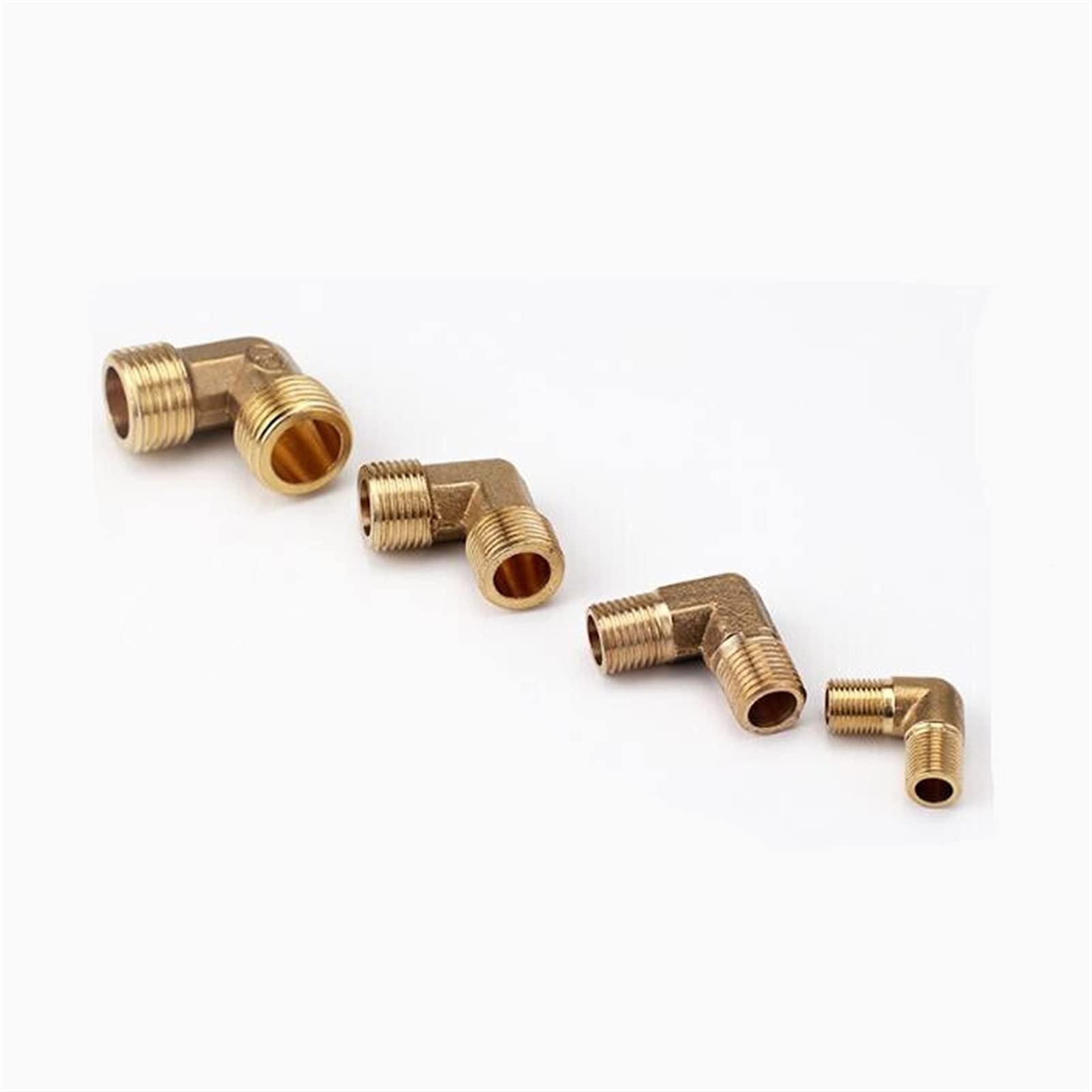 Qinlu-Brass Connector Hose Fitting Brass Elbow Adapter 90 Degree 1/8