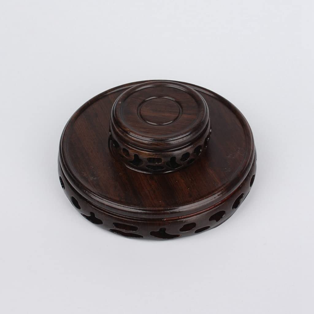 Espositore bonsai rotondo in legno di ebano for fioriera for tazze da tè