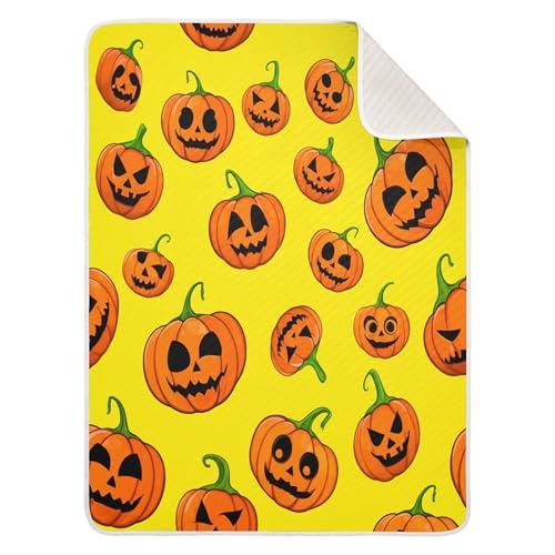 Burbuja Jack O Lantern Pumpkins Baby Blanket for Boys Girls, Nursery Soft Warm Swaddling Receiving Baby Blankets, 30x40 in Toddler Blanket