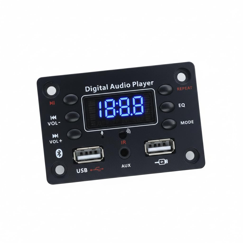 Bluetooth USB AUX Digital Audio Player Module with LED Display & IR Support-image-46