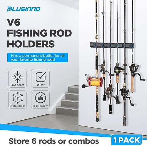 image for PLUSINNO Fishing Rod Holders - V6 Vertical Support for Extra Large & H