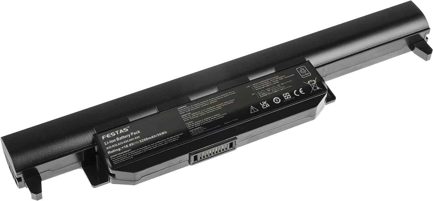 FESTAS A32-K55 Batterie Compatible avec ASUS K55 X75V X75A F75V | F75VC X75VD X55A R700V K75VJ R500VD X55VD X75VC F75A X75VD Series A33-K55 A41-K55 A32-K55X A32-K55X Ordinateur PC Portable