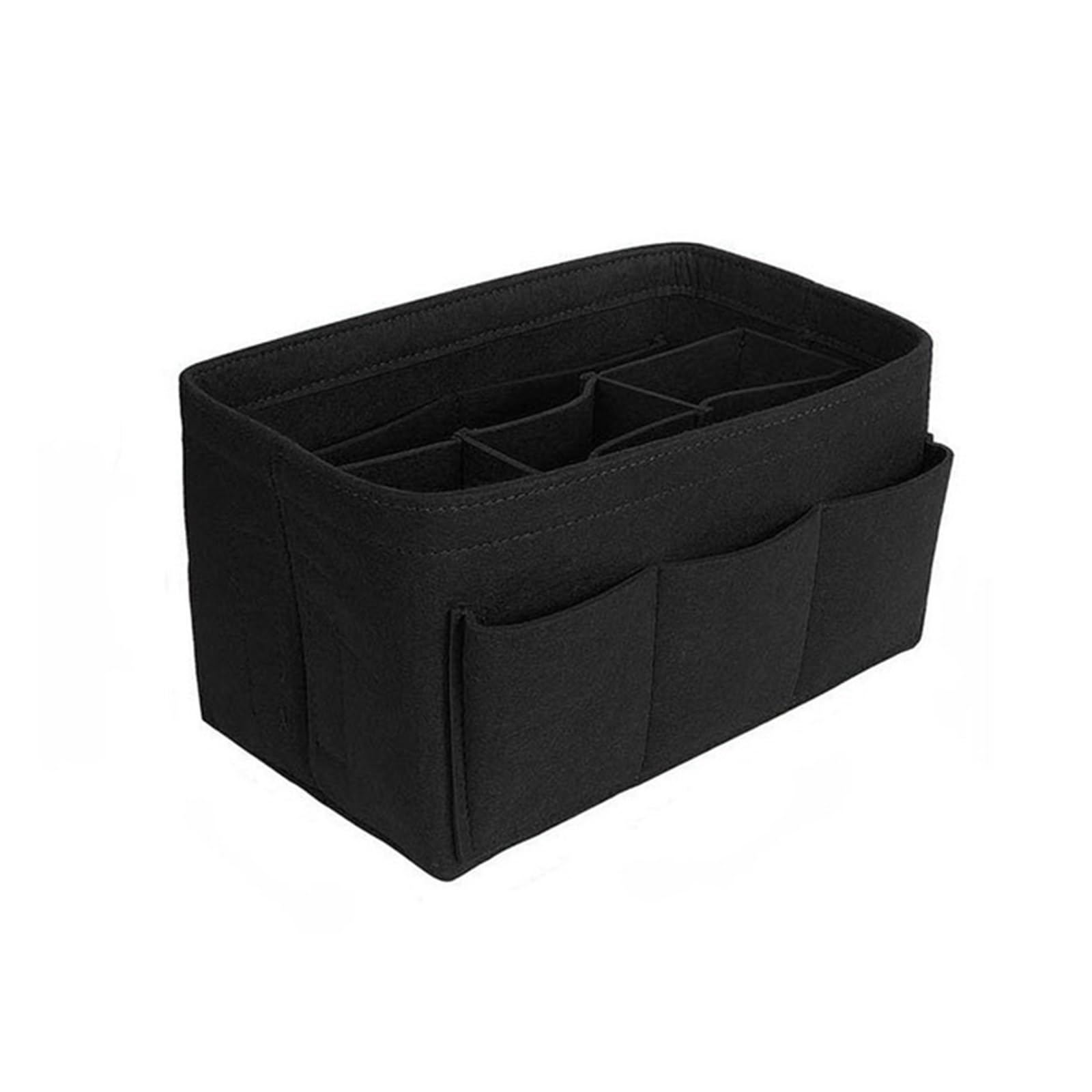 NJIEzhao Felt Handbag Insert Women Bag Cosmetic Bags And Make up Organizer Felt Insert For Handbag Cloth Inner(Black,26x15x14cm)