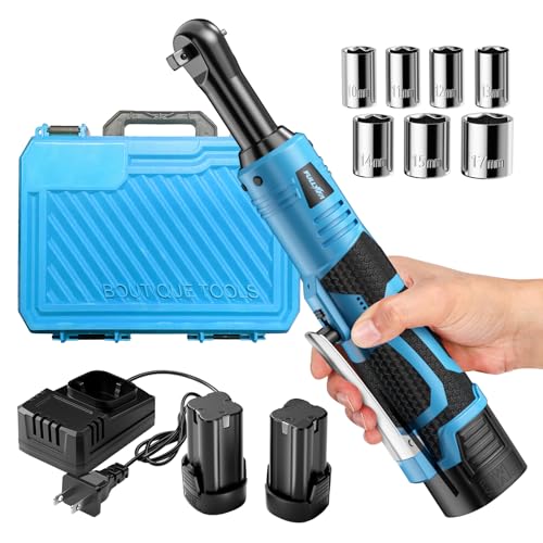 FULLYEA Electric Ratchet Wrench Set,18V Cordless Ratchet Tool Kit,550 RPM, 3/8