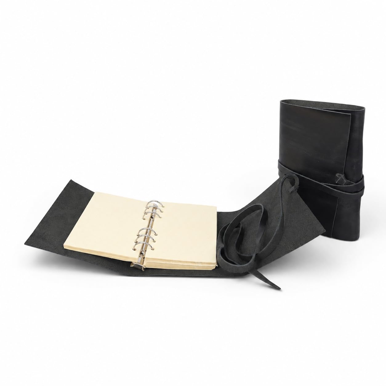 DOLLOND & CO. Handmade Leather Journal with Lock – Vintage Full Grain Leather Notebook, 200 Pages Deckle Edge Paper, Antique Key Diary for Writing, Travel, Sketching & Gifts (Black)