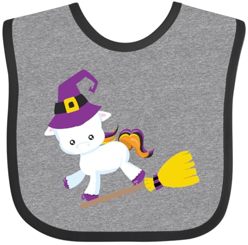 inktastic Halloween, Cute Unicorn, Magic Unicorn, Witch Hat, Broom Baby Bib