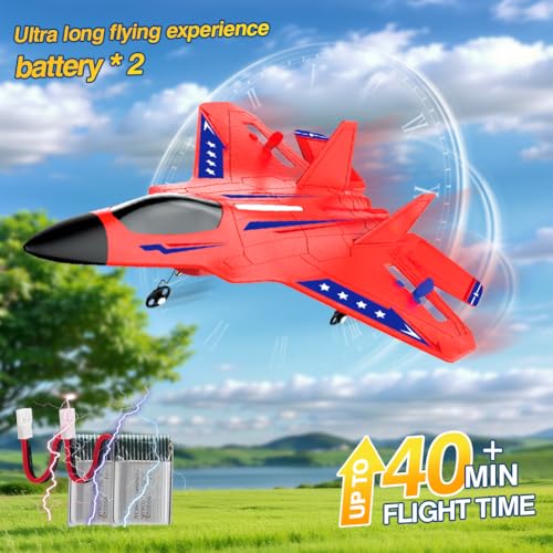 Image of Fremego F-22 Raptor 6-Axis Gyro RC Jet 2 Batteries LED Lights EPP Foam