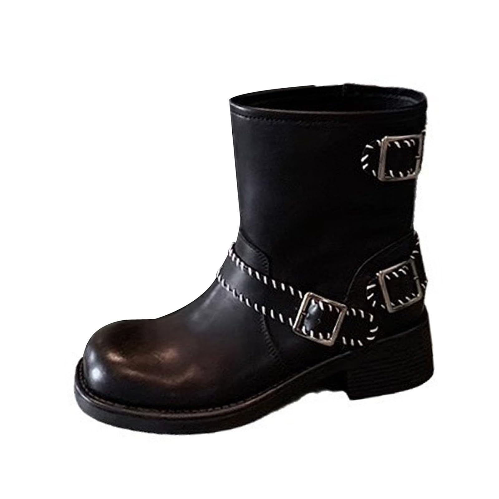 Stivali da Pioggia Donna Casual Pelle Antiscivolo per Laterale E Lacci Motivo Stampato a Impermeabili Stivali di Western Generisch Stivaletti da Motivo Stampato a Leggero Antiscivolo Scarpe