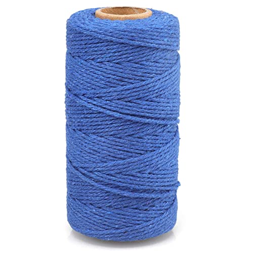 Image of G2PLUS 2MM Cotton String,328 Feet Dark Blue String for Crafts & Gift Wrap