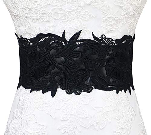 Lovful Womens Faux Leather Lace Wrap Around Obi Belt Waist Boho Band Wide Belts3