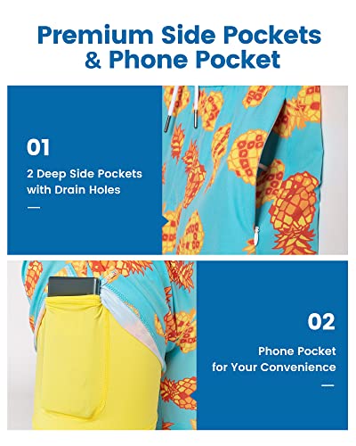 Image of maamgic 5inch Mens Swim Trunks with Compression Liner 2-in-1 Swimming Shorts Stretch Quick Dry with Zipper Pockets