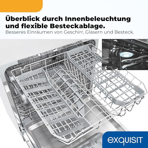 Exquisit Mini-Geschirrspüler, Tischspülmaschine, 55 cm breit, spülmaschine klein, ECO-Modus, GSP5508-030D weiss