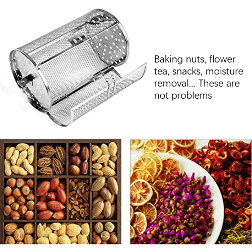 Edelstahl Ofenbraten Korb Rotisserie Grill Korb Elektrisch Röstkäfig rotierende Backkäfig -Grillkorb für Elektroofen Kaffeebohnen Erdnuss BBQ mit Geschenkbox 8 Zoll – Bild 3