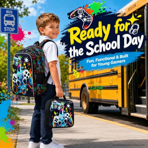 Image of UFNDC 3PCS Boys Backpack,16 inchKids Dinosaur Bookbag with Lunch Box, School Bag for Elementary Toddler