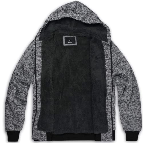Image of Gary Com Heavyweight Sherpa Hoodies for Men, Thick Fleece Lined Full Zip Up Winter Warm Sweatshirts Work Jackets