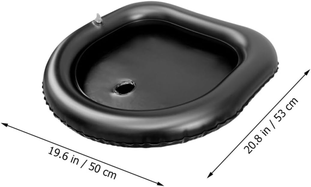 Portable Hair Washing Basin for Bedridden Patients, PVC Inflatable Black