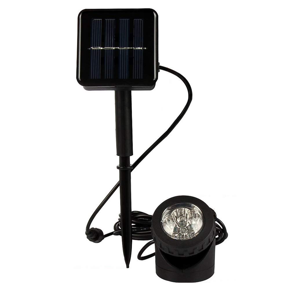 Solar Underwater Pond Light,Waterproof Submersible Lamps Projector Light,6LED Spotlight Fish Tank Light for Garden Pathway Yard Porch Walkway Pool Patio