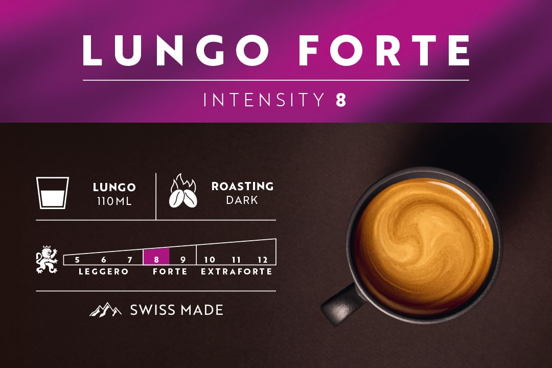 Café Royal Lungo Forte 10 Nespresso®* kompatybilne kapsułki (z aluminium, intensywność 8/10), 1 opakowanie (1 x 10 kapsułek kawy)