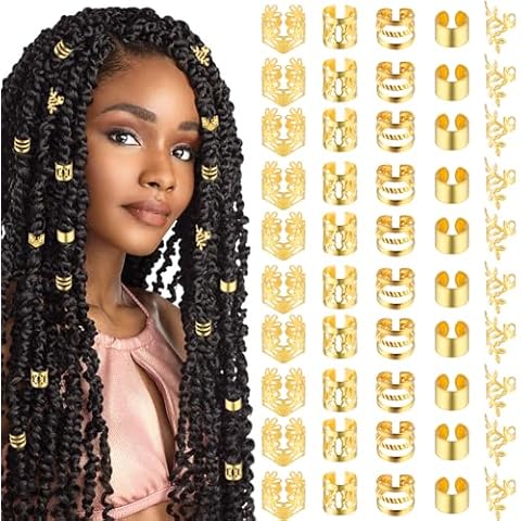 Tyqour 50pcs Gold Hair Jewelry Set Cover