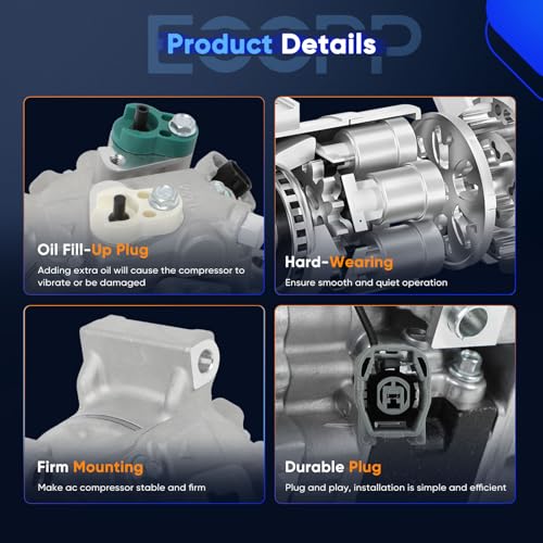 Image of ECCPP AC Compressor for Toyota Corolla Matrix 1.8L 2009-2010 for Scion xD 1.8L 2008-2014 AC Compressor with Clutch