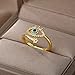 Poevic Turkish Evil Eye Rings For Women 14k Gold Plated Protection Spiritual Opening Adjustable Rings Lucky Amulet Wedding Couple Jewelry Gift