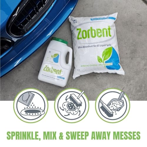 Image of Zorbent Liquid Spill Cleanup 10 Quart Bag | 16X More Absorbent for Grease, Oil, Blood - Reusable for Floor, Carpet, Pet Accident, or Biohazard Mess - Fast Acting, Lightweight, Non-Toxic