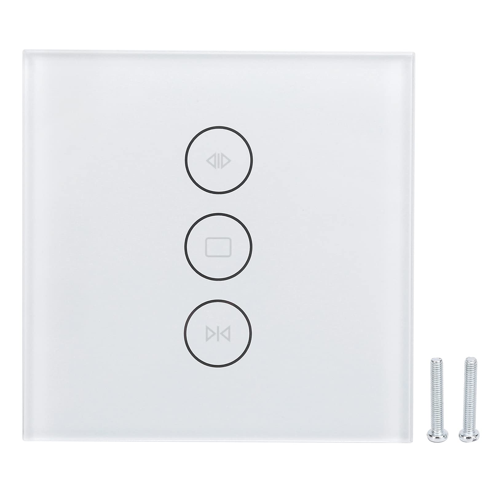 Interrupteur Intelligent pour Rideau, Commutateur d'écran Tactile WiFi en Verre Trempé, Compatible avec Home, IFTTT, Tuya, Commande Vocale APP(blanche)
