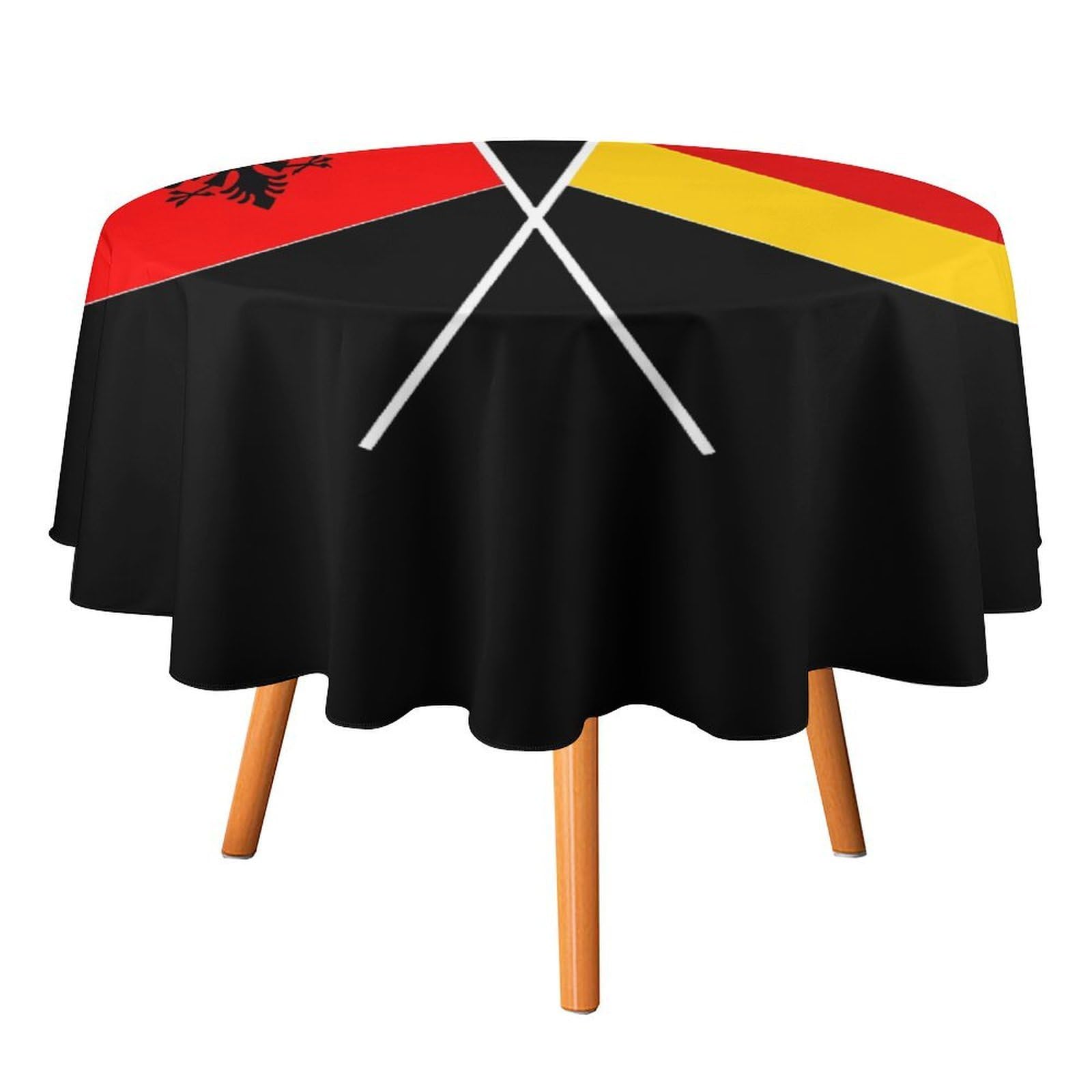 SMAZDFXX Albaniaany Flag Round Tablecloth Table Cloth Cover Decorative Fabric for Kitchen Dining Parties