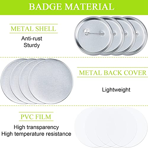 Kopinma 100 Round Button Making Supplies, 58mm Pin Making Kit for Button Maker Machine Metal Button Badge Kits - Image 4